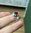 Pigeon Blood Red African Ruby Stone Sterling Silver Ring Real Original Ruby Ring