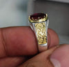 Original African Ruby Stone Ring African Yaqoot Real Natural Ruby Silver Ring