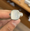 Original White Moonstone Sterling Silver Ring Real White Moonstone Silver Ring