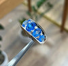 Natural Swiss London Blue Topaz Stone Silver Ring Real Topaz Ring Original Topaz