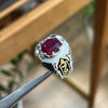 Natural African Ruby Ring Real Original Ruby Mens Ring Ruby Gemstone Silver Ring