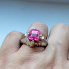 Pink Zirconium Sterling Silver Ring Real Pink Zircon Ring Mens Zirconium Ring