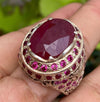 Natural African Ruby Ring African Ruby Stone Ring Genuine African Ruby Ring Mens