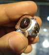 Fire Black Opal Silver Ring Black Fire Opal Mens Ring Real Black Opal Fire Ring