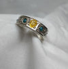 Real Yellow Ceylon Sapphire Pukhraj Sterling Silver Band Ring Mens Sapphire Ring