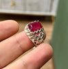 Natural African Ruby Yaqoot Stone Sterling Silver Ring Original Real Ruby Ring