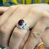 Real Natural African Red Ruby Ring Pigeon Blood Red Ruby Mens Ring Yaqoot Stone