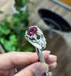 Pigeon Blood Red African Ruby Stone Sterling Silver Ring Real Original Ruby Ring