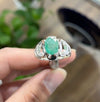 Natural Indian Emerald Stone Silver Ring Real Indian Emerald Ring Genuine Zamurd