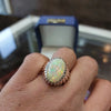 Natural White Fire Opal Stone Silver Ring Real Ethiopian White Fire Opal Ring