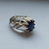 Dark African Blue Sapphire Silver Ring Real Sapphire Ring Natural Sapphire Ring