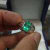 Natural Beryl Zambian Emerald Stone Ring Original Zambian Emerald Beryl Ring 925