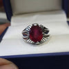 Original African Pigeon Blood Red Ruby Silver Ring Mens Ruby Ring Real Ruby Ring