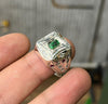 Original Zambian Emerald Stone Silver Ring Real Mens Fashion Zamurd Emerald Ring