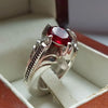 Pigeon Blood Red African Ruby Ring Natural African Red Ruby Yaqoot Silver Ring