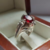 Pigeon Blood Red African Ruby Ring Natural African Red Ruby Yaqoot Silver Ring