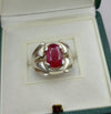 Blood Red African Ruby Ring Natural Original African Ruby Yaqoot Silver Ring Men