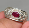 African Ruby Ring Real Natural Original Untreated Ruby Yaqoot Silver Band Mens