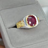 Original African Ruby Stone Ring African Yaqoot Real Natural Ruby Silver Ring