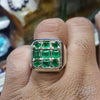 Natural Zambian Emerald Multi Stone Silver Ring Original Zambian Zamurd Ring 925