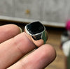 Original Yemeni Black Aqeeq Akik Haqeeq Stone Sterling Silver Handmade Ring Mens