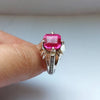 Pink Zirconium Sterling Silver Ring Real Pink Zircon Ring Mens Zirconium Ring