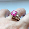 Pink Zirconium Sterling Silver Ring Real Pink Zircon Ring Mens Zirconium Ring