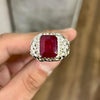 Natural African Ruby Yaqoot Stone Sterling Silver Ring Original Real Ruby Ring