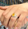 Natural African Yellow Sapphire Pukhraj Stone Silver Ring real Sapphire Ring Men