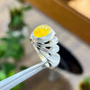 Original Yellow Aqeeq Zard Akik Haqeeq Yemeni Haqeeq Stone Sterling Silver Ring