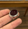 Original Yemeni Aqeeq Akik Blood Red Underlight Silver Ring Mother's Day Gift