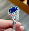 Royal Blue Real African Untreated Sapphire Blue Sapphire Stone Silver Ring Mens