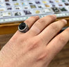 Old Rare Black Stone Ring Yemeni Stone Silver Ring Shia Ring Black Yamani Ring