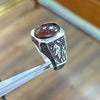 Natural Real Mens Brown Yemeni Aqeeq Akik Haqeeq Silver Ring Mother's Day Gift