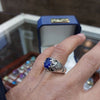 African Blue Sapphire Neelam Silver Ring Original Blue Sapphire Ring Real Neelam