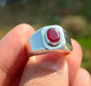 Pigeon Blood Red Afghani Kabli Ruby Ring Natural Ruby Silver Ring Real Ruby Ring