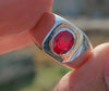 Pigeon Blood Red Afghani Kabli Ruby Ring Natural Ruby Silver Ring Real Ruby Ring