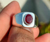 Pigeon Blood Red Afghani Kabli Ruby Ring Natural Ruby Silver Ring Real Ruby Ring