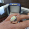 Natural White Fire Opal Stone Silver Ring Real Ethiopian White Fire Opal Ring