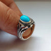 Natural Turquoise Ring Original Feroza Ring Real Genuine Neeshapuri Feroza Ring