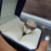 Ethiopian Fire White Opal Silver Ring Real Opal Ring Mens Opal Ring Natural Opal