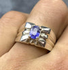 Cornflower Royal Blue Ceylon Blue Sapphire Stone Sterling Silver 925 Mens Ring