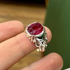 Mozambique Ruby Stone Silver Ring Natural Mozambique Ruby Ring Real Ruby Ring