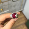 Mozambique Ruby Stone Silver Ring Natural Mozambique Ruby Ring Real Ruby Ring