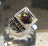 Black Fire Opal Silver Ring Original Black Fire Opal Mens Ring Black Opal Ring