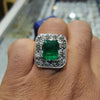 Original Panjshir Emerald Silver Ring Real Punjshir Emerald Zamurd Silver Ring