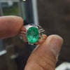 Natural Beryl Zambian Emerald Stone Ring Original Zambian Emerald Beryl Ring 925