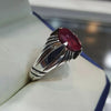 Original African Pigeon Blood Red Ruby Silver Ring Mens Ruby Ring Real Ruby Ring