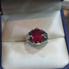 Original African Pigeon Blood Red Ruby Silver Ring Mens Ruby Ring Real Ruby Ring