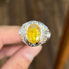 Original Yellow Sapphire Sterling Silver Ring Natural Yellow Sapphire African